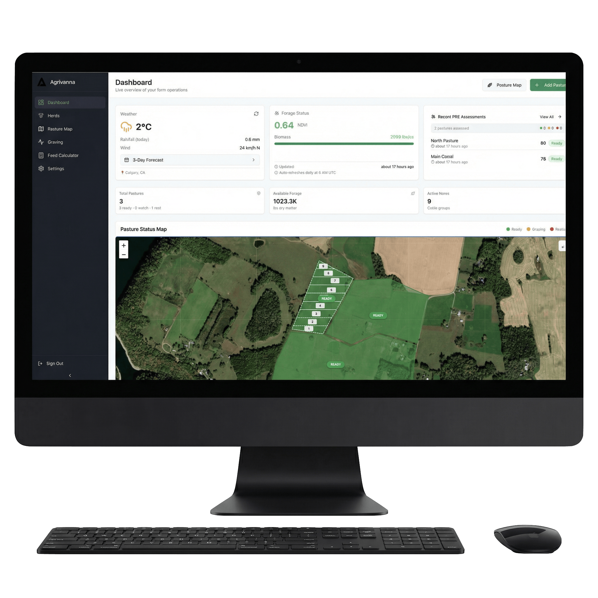 PRS desktop software with satellite grazing map
